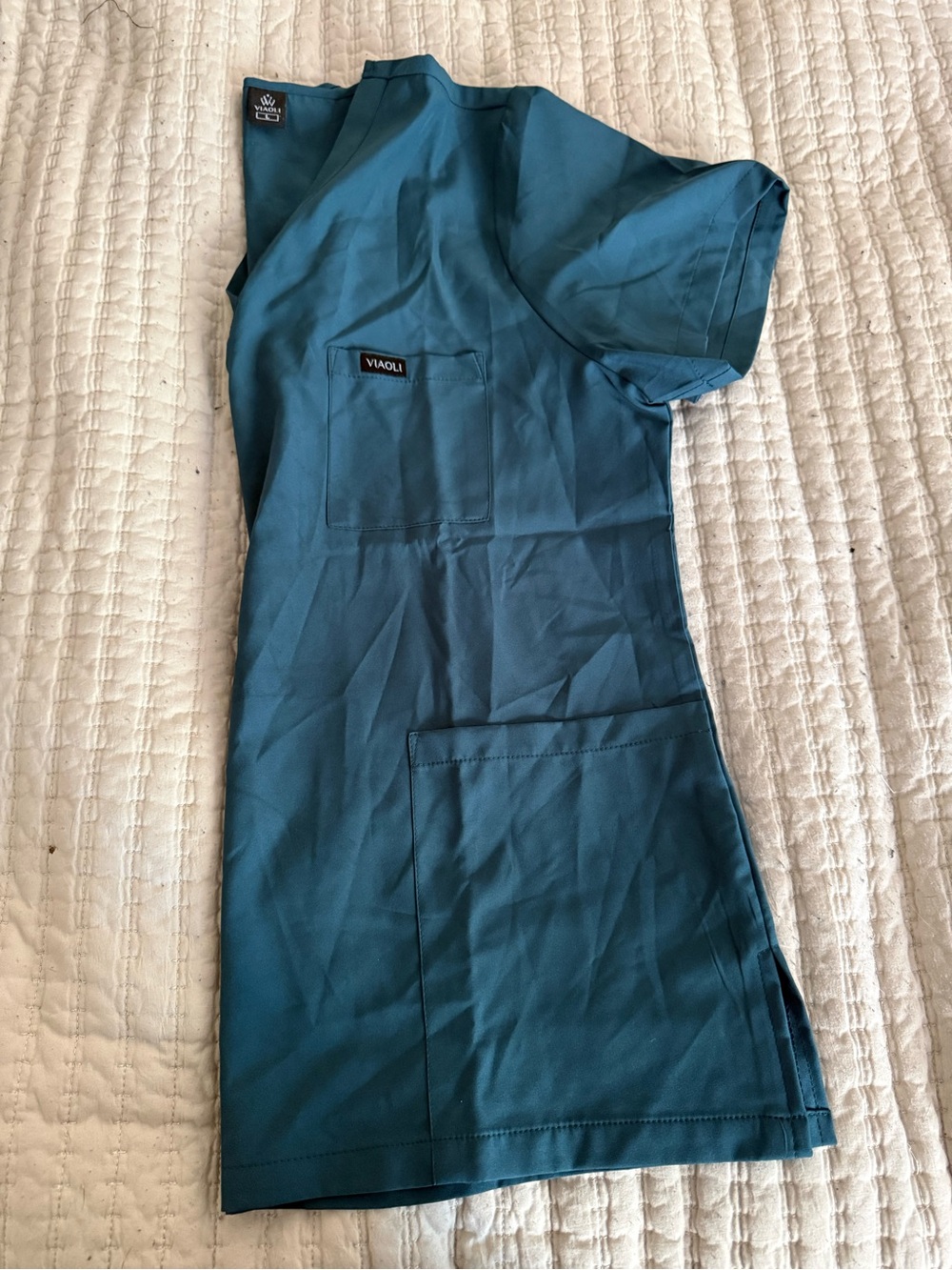 Source Unknown Teal V-Neck Women’s Short Sleeve Top - Picture 2 of 4